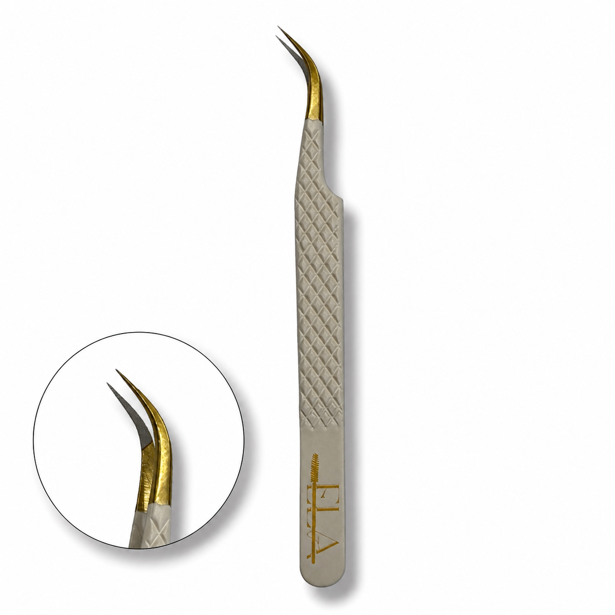 NUDE CURVED ISOLATION TWEEZER - FIBER TIP