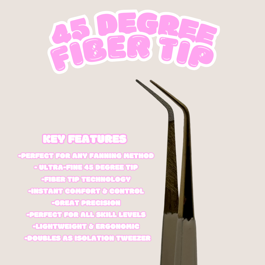 NUDE 45 DEGREE TWEEZER- FIBER TIP