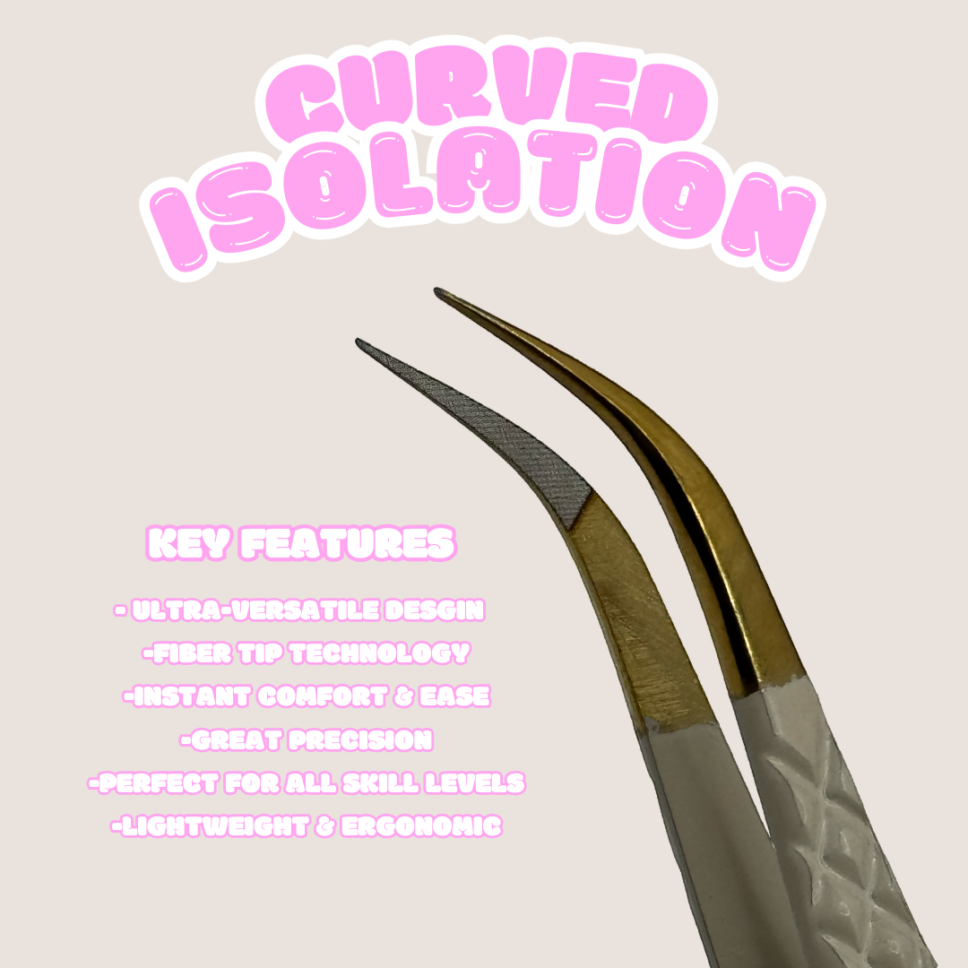 NUDE CURVED ISOLATION TWEEZER - FIBER TIP